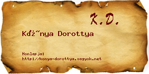 Kónya Dorottya névjegykártya